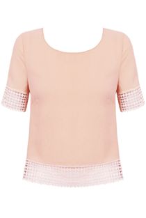 Pink Open Back Short Sleeve Top