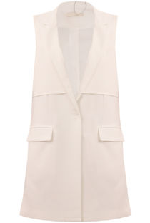 Cream Tailored Side Pocketed Waistcoat