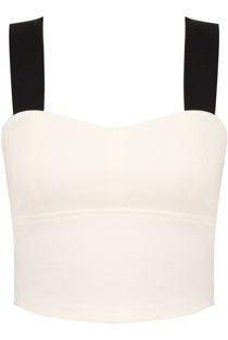 White Cut Out Back Crop Top