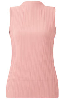 Pink High Neck Frill Tops