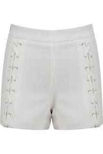 White Lace Lock Shorts
