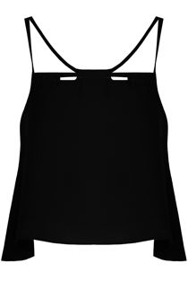 Black Front Cut Out Crop Tops