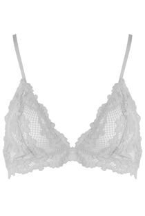White Crochet Floral Mesh Bralet 