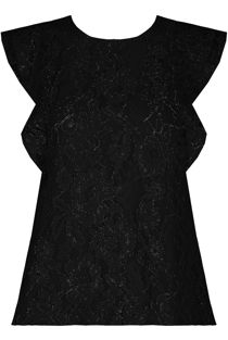 Black Floral Lace Crochet Layered Sleeve Crop Tops