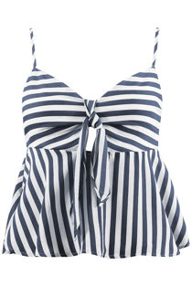 Navy Stripes Wrap Knot Cami