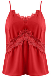 Red Lace Trim Cami