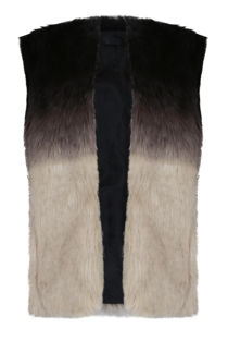 Black & Cream Two Tone Fur Body Gilet 
