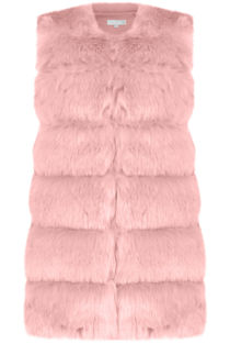 Pink Layer Fur Long Gilet