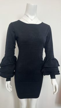 Black Soft Knit Jumper Dress