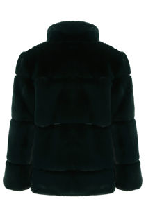 Faux Fur Coat with Funnel Neck