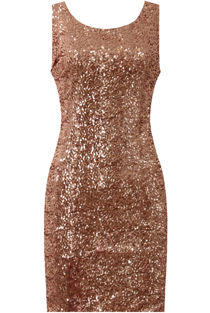 Gold Sequin Back Cut Out Bodycon Dress