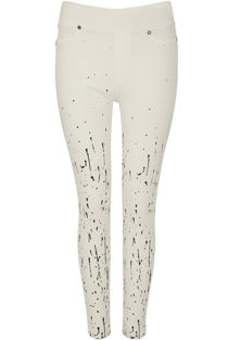 Paint Splatter Push Up Jeggings in Black-Copy