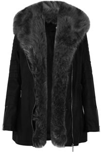 PU Detachable Fur Collar Jacket