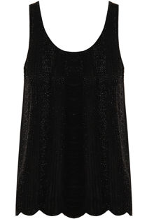 Black Beaded Chiffon Ves