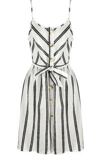 Black Stripes Button Up Cami Mini Dress