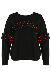 Hearts Frill Trim Sweatshirts