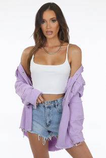 Oversized Denim Lilac Shacket