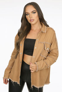Oversized Denim Taupe Shacket