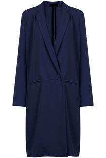 Navy Single Button Loose Over Coat