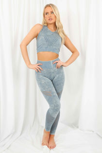 Blue Acid Wash Gym Set-