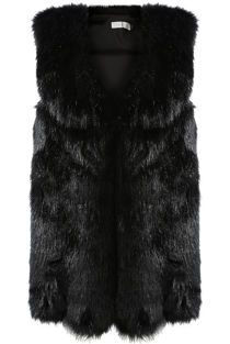 Black Faux Fur Gilet 