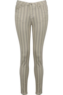 Beige Striped Skinny Jeans