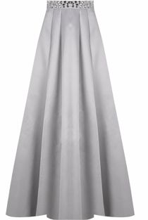 Grey Stone Textured Asymmetric Maxi Skirts
