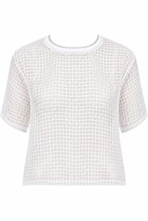White Check Print Blouse