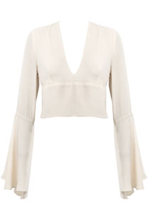 Cream Long Bell Sleeved Top