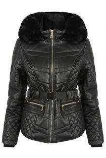 Fleece Fur Hood Puffer Jacket