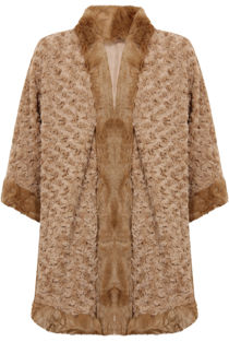  Fur Border Detail Waterfall Cardigan