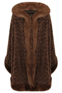 Chocolate Textured Hooded Cape