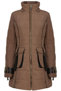 Beige Matte Finish Puffer Coat 