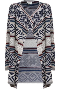 Aztec Print Pull Over Cardigan
