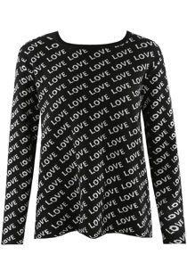 Black LOVE Slogan Full Sleeves Tee