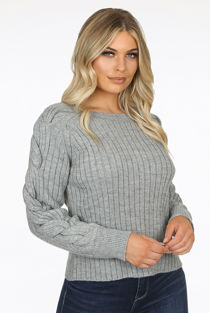 Grey Jumper With Braided Sleeve