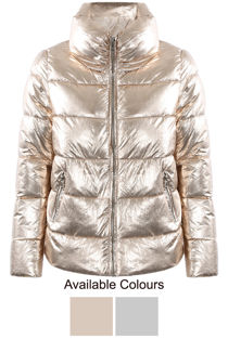 Gold Foil Padded Bomber Jacket