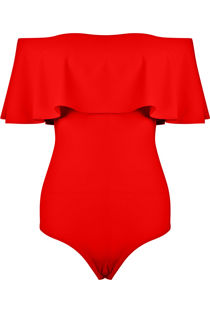Coral Bardot Frill Bodysuit