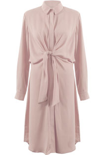 Rose Long Wrap Tie Shirt Dress