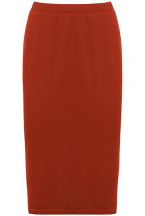 Burnt Orange Back Slit Bodycon Pencil Skirt
