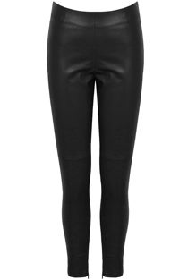Black PVC Side Zip Up Leggings