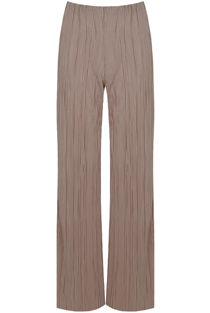 Beige Crinkle Palazzo Trouser
