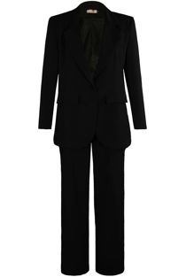 Black Double Breasted Blazer & Wide Leg Trouser Suit