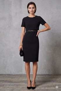 Black Floral Lace Layered Shift Dress