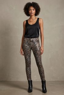 Leopard Print Low Rise Skinny Jeans