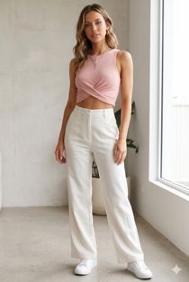 Rose Jersey Ruched Crossover Crop Top