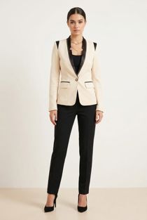 Cream Single Button Blazer