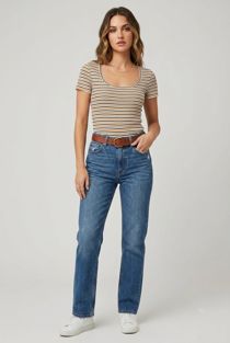 Mustard Ribbed Stripes Top 