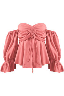 Pink Bandeau Off The Shoulder Top