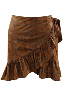 Foil Reptile Frill Trim Mini Skirt